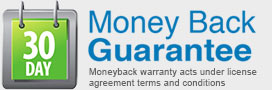 30 days moneyback guaranted by terms of license agreement
